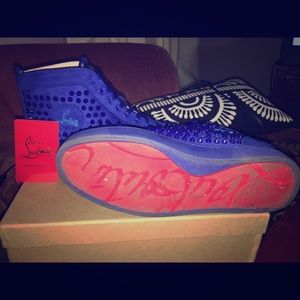 red bottoms sneakers blue